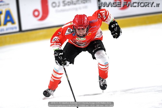 2019-11-16 Valpellice Bulldogs U17-Hockey Asiago 5240 Matteo Aimo